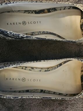 Karen Scott Snake-Print Ballet Flats With Open Toe